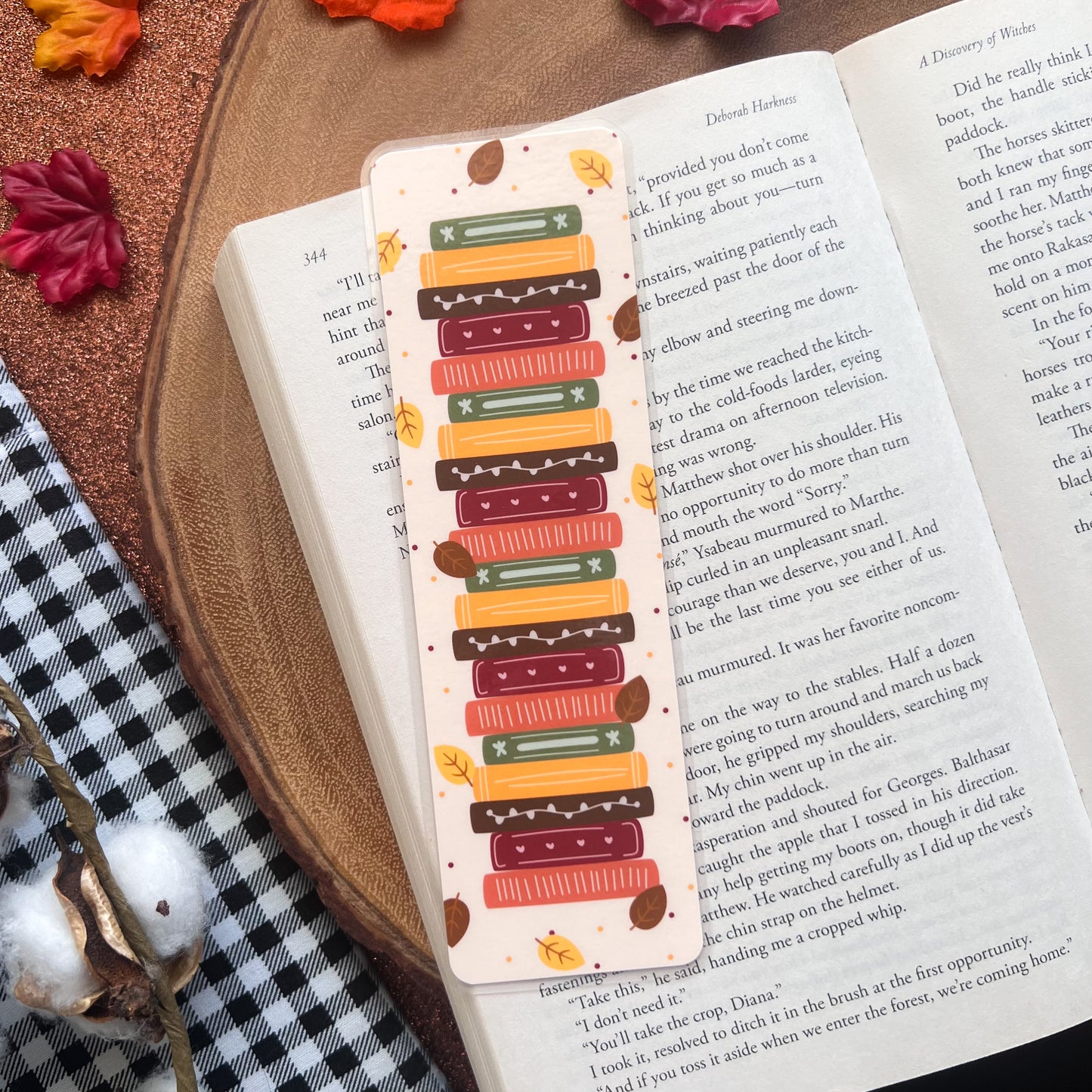 Leaves Book stack Bookmark