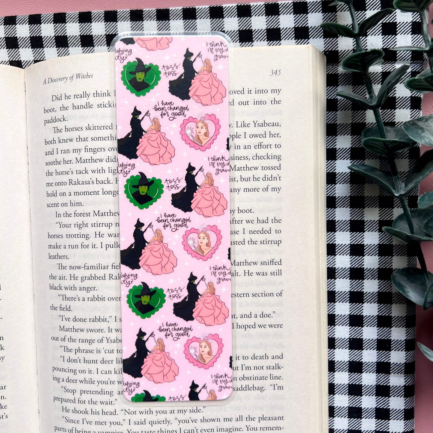 Pink and Green Witches Bookmark
