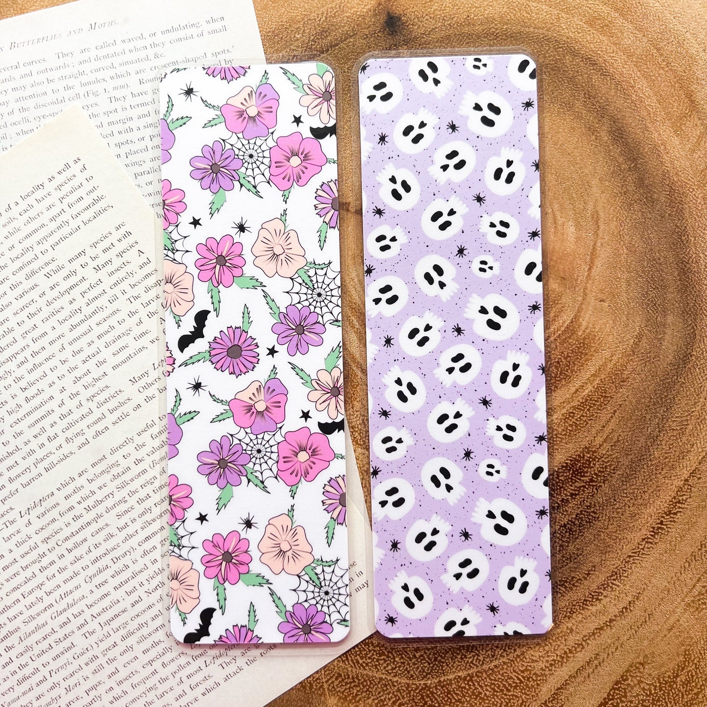 Floral Bats Bookmarks