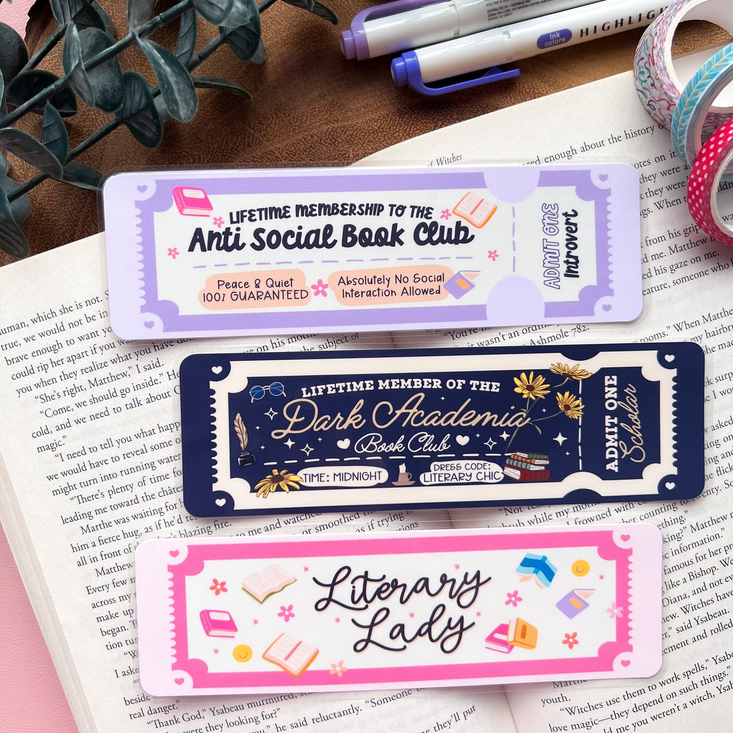 Bookish Ticket Bookmarks