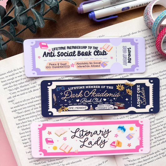 Bookish Ticket Bookmarks