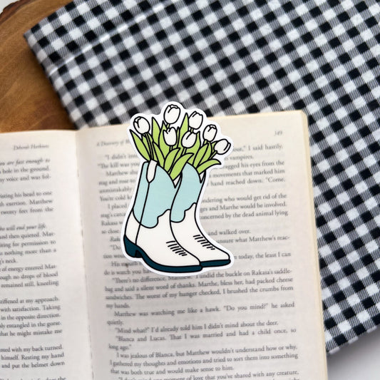 Flower Cowboy Boots Sticker