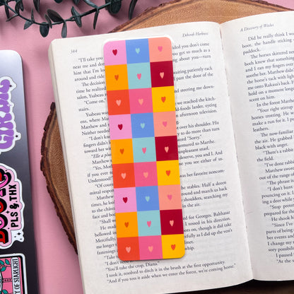 Checkered Hearts Bookmark