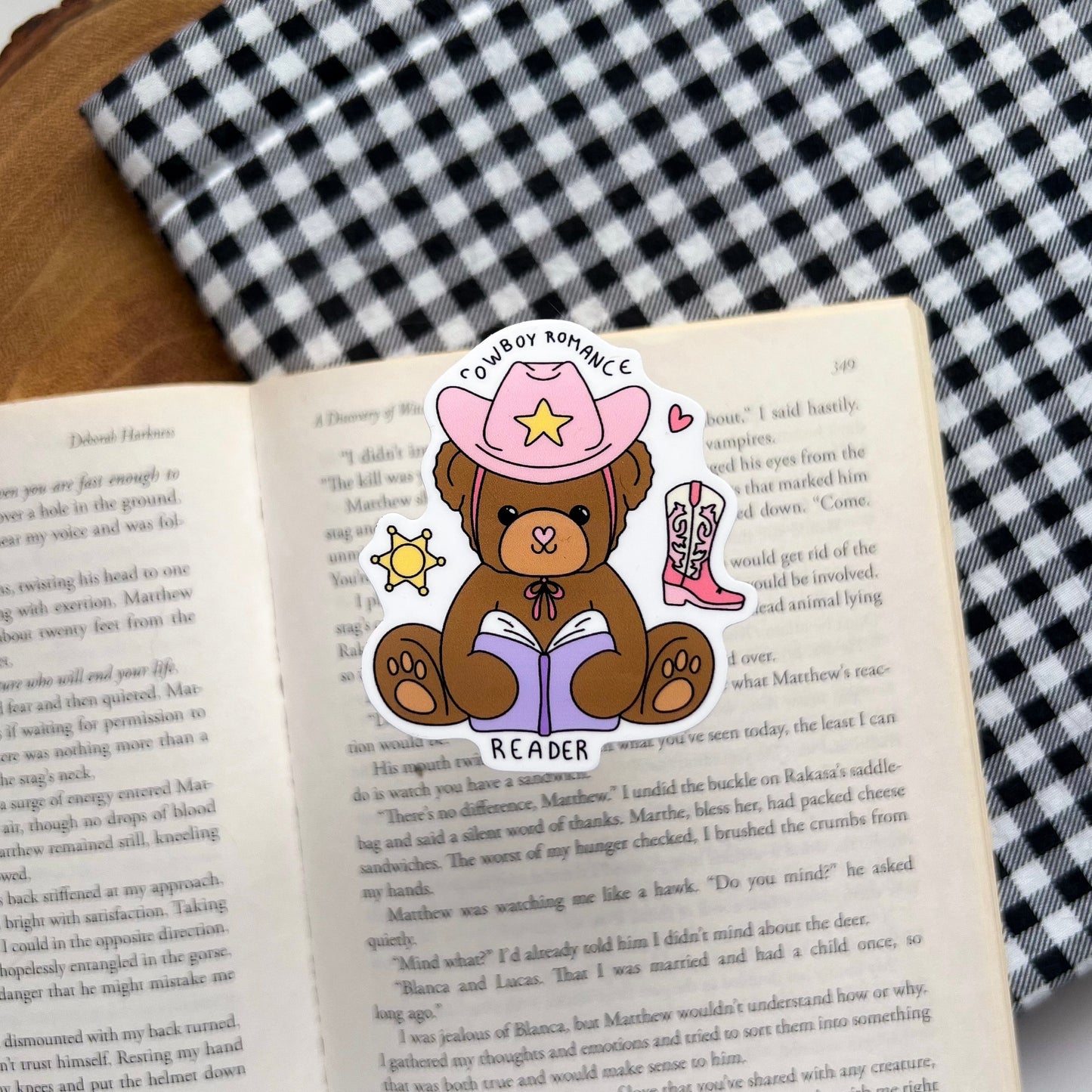 Cowboy Romance Bear Sticker