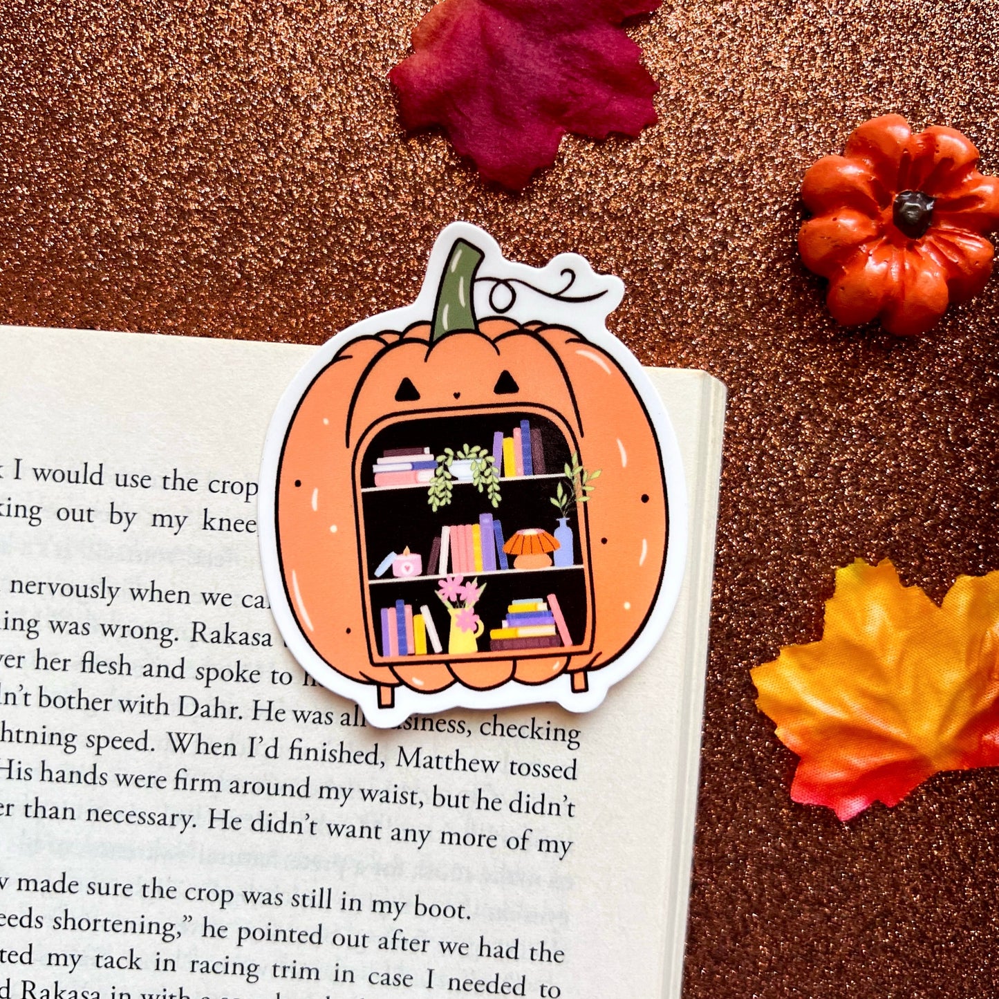 Pumpkin Bookcase Sticker