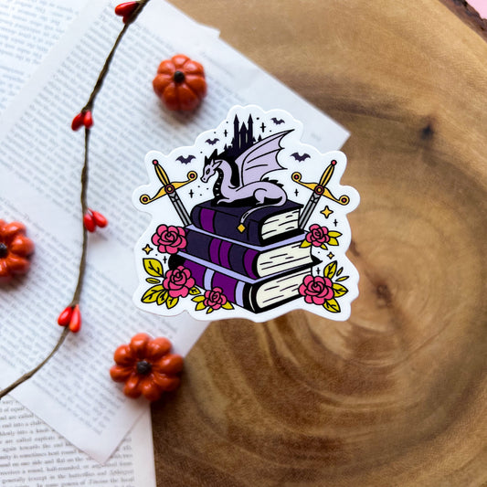 Fantasy Book Dragon Sticker