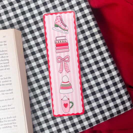 Pink Winter Skates Bookmark