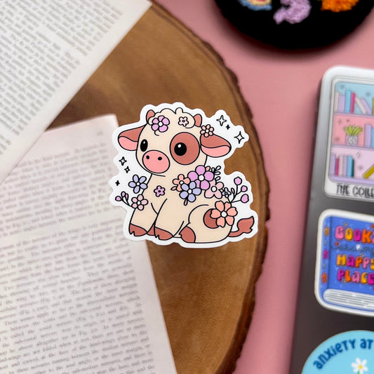 Flower Cow Sticker