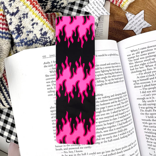 Hot Pink Flames Bookmark