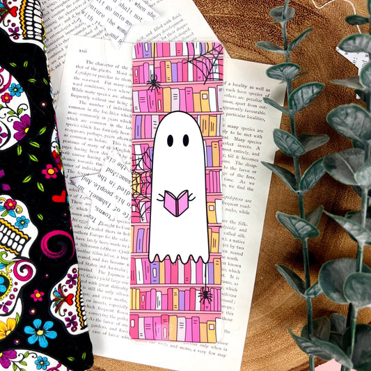 Pink Ghost Library Bookmark